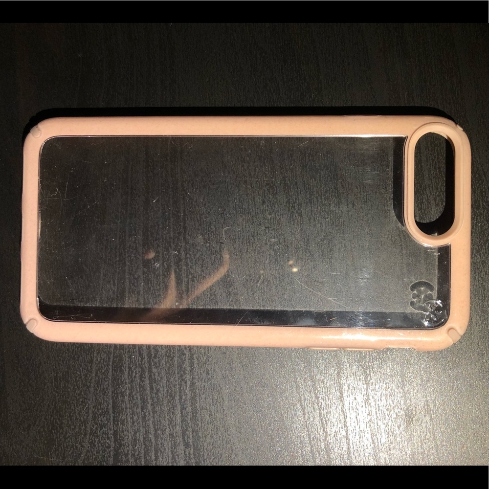 rose gold-clear speck case
